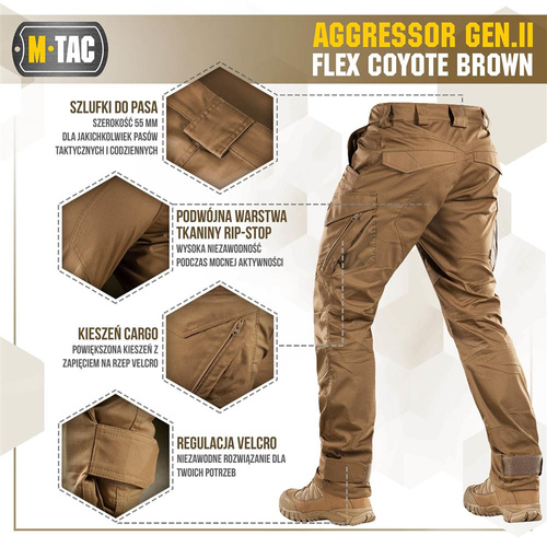 M-Tac - Taktische Hose Aggressor Gen.II Flex - Ripstop - Coyote Brown - 20058017
