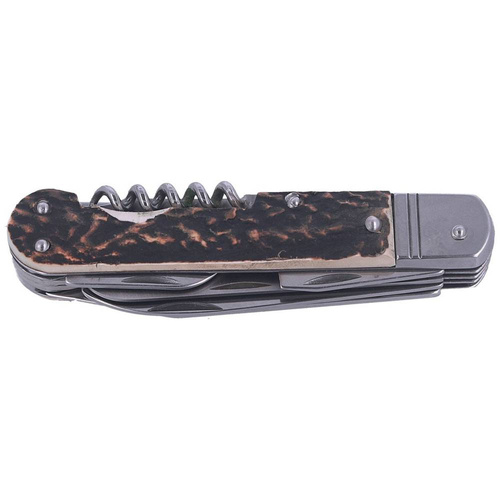 Mikov s.r.o. - Jagdmesser Mikov Fixir Imit. Lieber Hirsch - 6 Klingen - Lederholster - Braun - 232-XH-6V KP