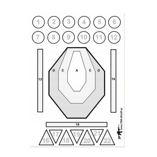 Tactical Weapon System - Schießscheibe TWS Drill IPSC