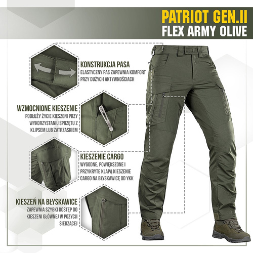 M-Tac - Patriot Gen II Flex taktische Hose - Army Olive - 20056862