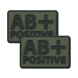 Helikon - PVC Patch - Blutgruppe - AB+ POS - Olivgrün - 2 Stück