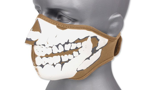 101 Inc. - Neopren-Gesichtsmaske 3D-Totenkopf - Coyote Brown - 219292-CB