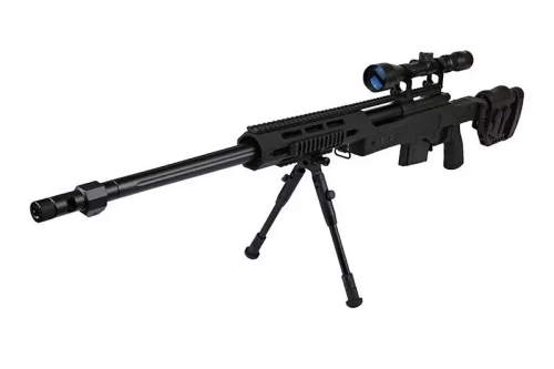 Well - ASG Sniper Rifle Replik MB4411D UPV - 6mm - Federbelastet - Zielfernrohr - Zweibein - Schwarz - WEL-03-007312