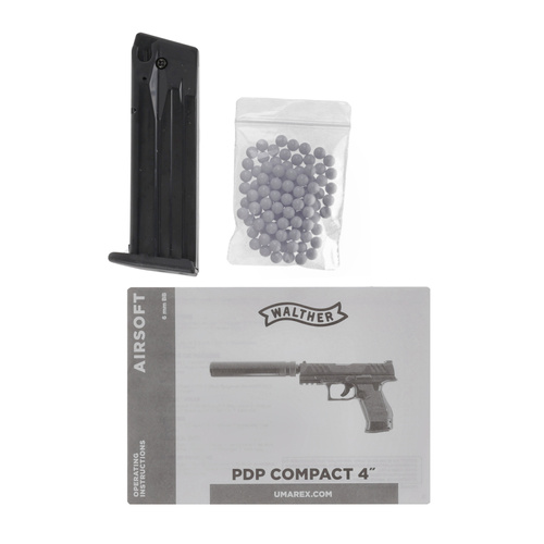 Umarex - ASG Pistole Replica Walther PDP Compact 4" - 6 mm - Federbelastet - Schwarz - 2.5110