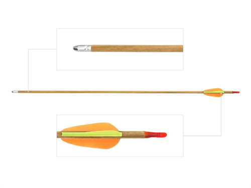 Poe Lang - Bogenpfeil - Holz - 27" - Glatte Spitze