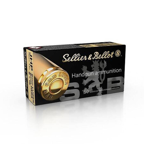 Sellier&Bellot - Pistolenmunition 9x19 Luger Parabellum JHP 115gr/7.5g - BOX 50 Stück - V310422