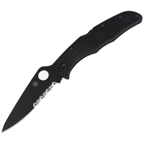 Spyderco - Endura&reg; 4 FRN Schwarz / Schwarz Klinge SpyderEdge Messer - C10PSBBK - Klappmesser