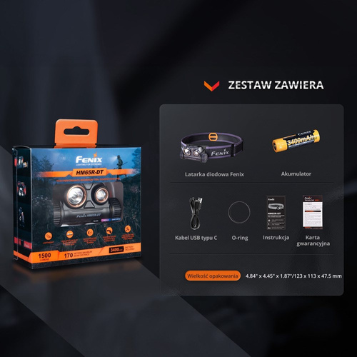 Fenix - Stirnlampe HM65R-DT - 1500 lm - Dunkelviolett - HM65R-DT dunkelviolett