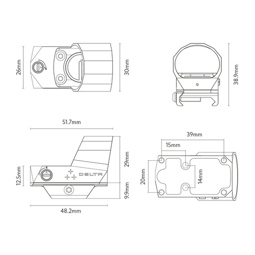 Delta Optical - Rotpunktvisier Delta MiniDot III - 3 MOA - Picatinny-Montage - DO-2302