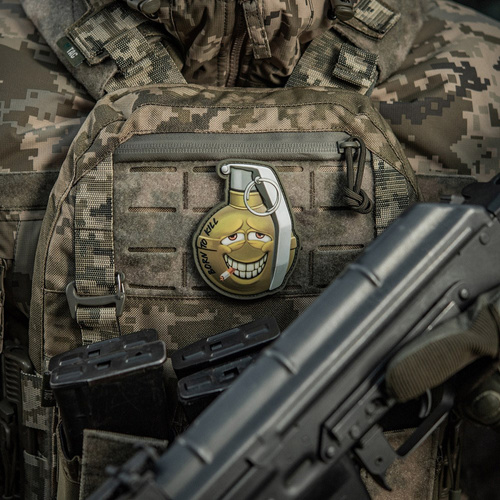 M-Tac - Aufnäher Lächelnde Granate M67 v2 - PVC 3D - Grün - 51139200