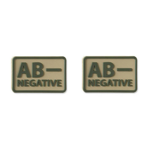 Helicone - PVC Patch - Blutgruppe - AB- NEG - Khaki - 2 Stück