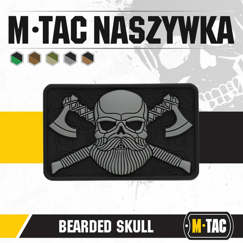 M-Tac - 3D-Emblem - Bearded Skull - Schwarz / Grau - 51113211