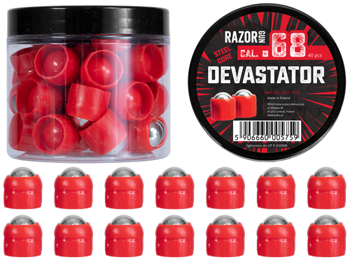 RazorGun - Stahlkern Devastator Kal. .68 für Umarex T4E HDS 68 - 40 Stk.