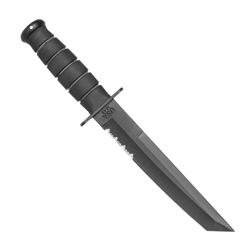 Ka-Bar 1245 - Militärmesser - Tanto - Combo - Schwarz - Kydexscheide 