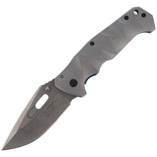 Herbertz Solingen - Messer Clip Point Stone Wash Finish Folder - 575112
