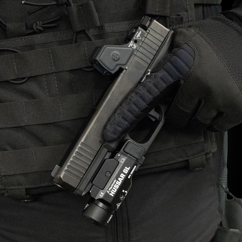 Mactronic - Taktische Pistolen-Taschenlampe mit Laser Hussar GL - 12270 cd - Schwarz - THG0011