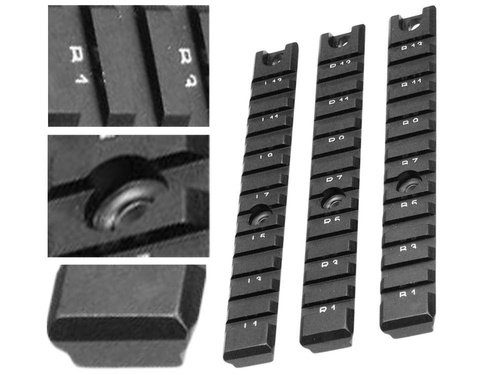 Leapers - Picatinny/Weaver Rail Set Deluxe - 3 Stück - Flugzeugaluminium - MNT-P505