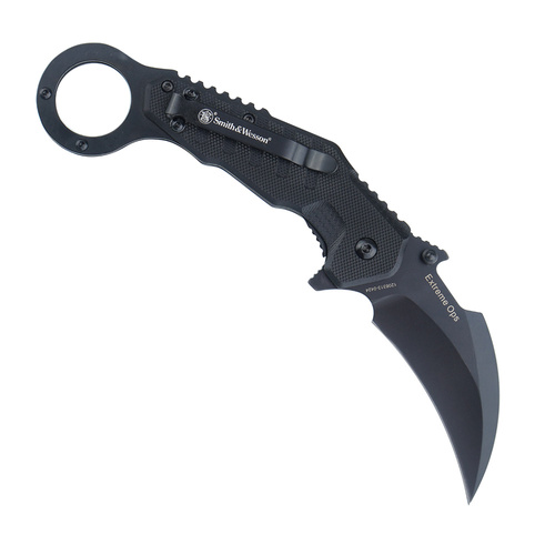 Smith & Wesson - Extreme Ops Spring Assist Karambit-Klappmesser - 8Cr - Schwarz - 1208411