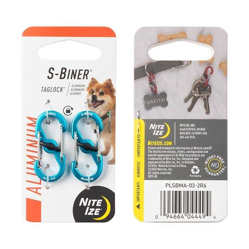 Nite Ize - S-Biner® TagLock™ Aluminium - 2 Stk. - Blau - PLSBMA-03-2R6