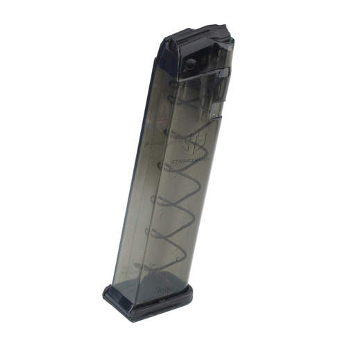 ETS - Polymer-Magazin für Glock 17 / 19 / 26 / 34 - 9x19mm Para - 22 Schuss - Carbon Smoke Series - SMK-GLK-9-22