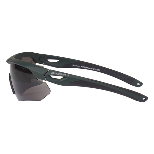 Swiss Eye - Ballistische Brille Nighthawk mit Visierset - Rubber Green - 40293