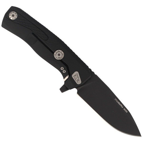 LionSteel - Aluminium Schwarz / Schwarz Klinge Klappmesser - ROK A BB