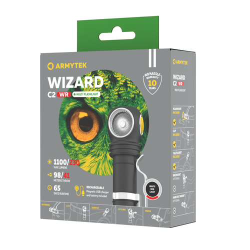 Armytek - Wizard C2 WR Magnet USB wiederaufladbare Taschenlampe - 1020 Lumen - F06901W