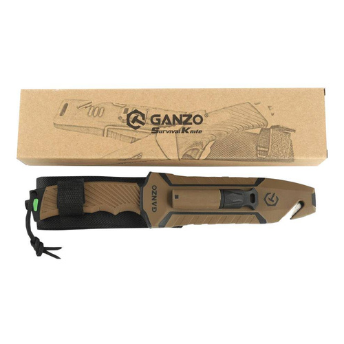 Ganzo - Firebird Überlebensmesser mit Zunderbüchse - Full Tang - G8012V2-DY