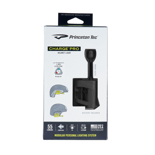 Princeton Tec - Charge™ Pro Helm Taschenlampe - Schwarz - CP-RBI-BL