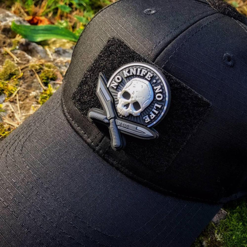 M-Tac - No Knife - No Life 3D PVC Patch - Schwarz / Weiß - 51128236