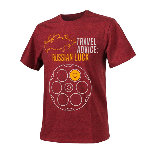 Helikon - T-Shirt Reiseberatung Russisches Glück - Rot/Schwarz Melange - TS-TRL-CO-2501Z