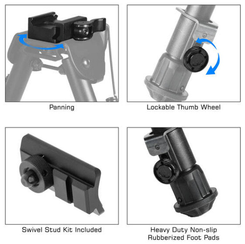 Leapers - Klappbares Zweibein UTG Tactical OP - Quick Detach - 8-12,4'' - Schwarz - TL-BP88Q