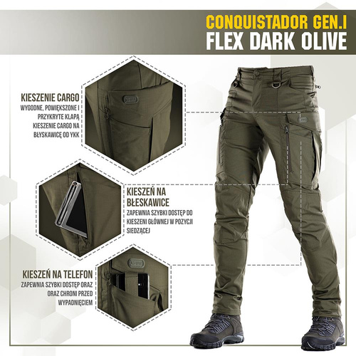M-Tac - Taktische Hose Conquistador Gen. I Flex - Ripstop - Dark Olive - 20059048