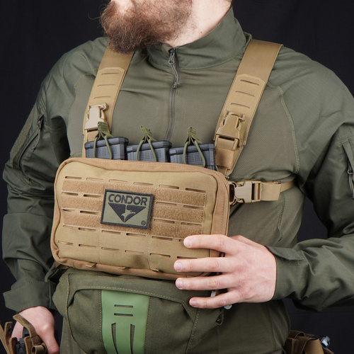 Condor - Stowaway Chest Rig Taktische Weste - MOLLE - Coyote - 201236-498
