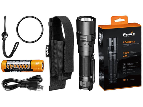 Fenix - LED-Taschenlampe - 3000 Lumen - 5000 mAh - Schwarz - PD40R V2.0