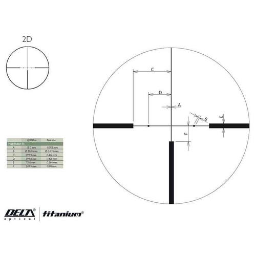 Delta Optical - Zielfernrohr Titanium 2,5-15x50 HD 2D - DO-2448