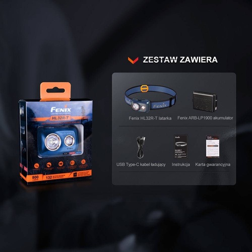 Fenix - LED-Stirnlampe Taschenlampe HL32R-T - 800 lm - Marineblau - HL32R-T dark blue