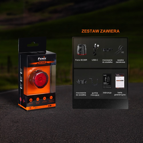 Fenix - LED-Fahrradrücklicht BC06R - 90 lm - Schwarz - BC06R.11111