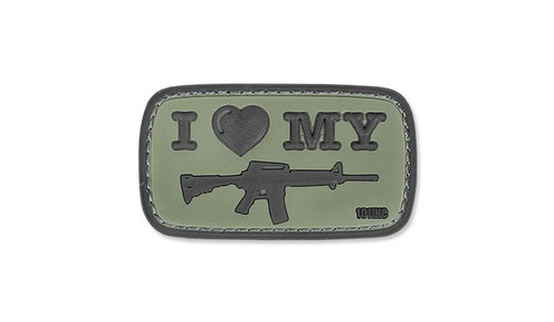 101 Inc. - 3D-Aufnäher - I Love My M4 - OD Grün -  3D PVC Morale Patches