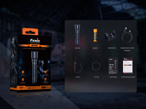 Fenix - Taschenlampe LED WF26R mit 5000 mAh Akku - 3000 lm - Schwarz - WF26R