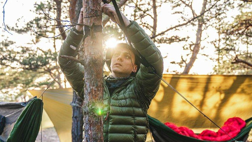 Lesovik - Ultraleicht-Hängematte SUL mit SMUK UL-Aufhängesystem - Schwarz