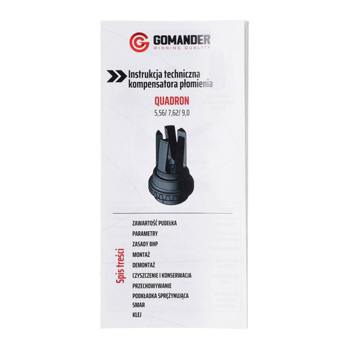 Gomander - Quadron Flammenkompensator - 7,62 mm - 5/8x24 UNEF-9 - Schwarz - TB0.10173