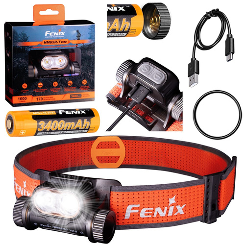 Fenix - LED-Stirnlampe HM65R-T V2.0 - 1600 lm - Schwarz/Rot - HM65R-T V2.0