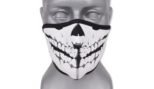 101 Inc. - Neopren-Gesichtsmaske 3D-Totenkopf - Schwarz - 219292-BL