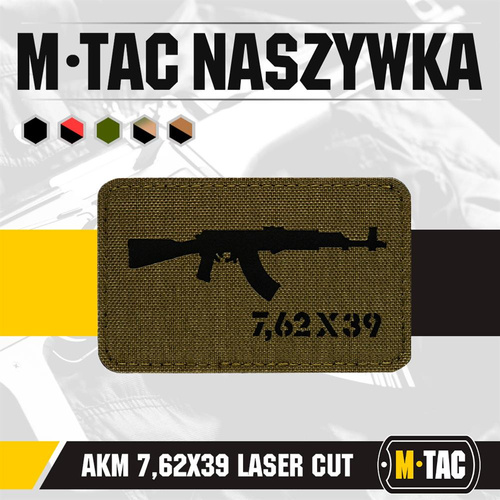 M-Tac - AKM 7,62 x 39 Lasergeschnittener Aufnäher - Ranger Green/Schwarz - 51110232