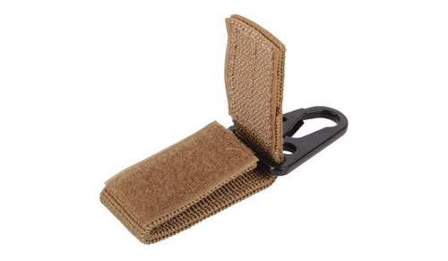 101 Inc. - MOLLE Karabinerhaken mit Schlüsselanhänger - 2 Stück - Coyote - JF003