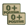 Helicone - PVC Patch - Blutgruppe - 0+ POS - Khaki - 2 Stück