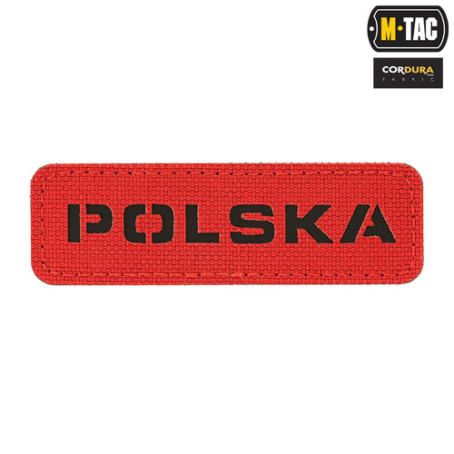 M-Tac - Aufnäher Polen 25x80 - Laserschnitt - Rot / Schwarz - 51004133