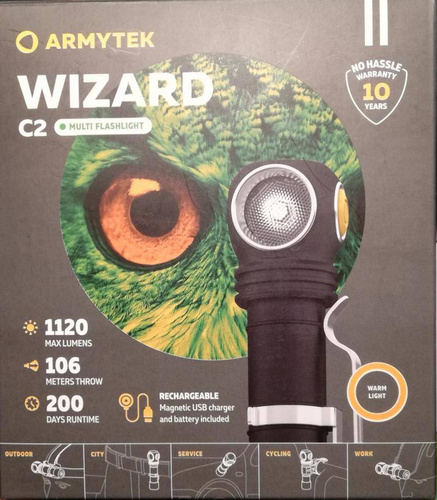 Armytek - Wizard C2 WR Magnet USB wiederaufladbare Taschenlampe - 1020 Lumen - F06901W
