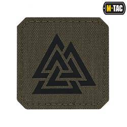 M-Tac - Lasergeschnittenes Valknut Quadrat Patch - Schwarz / Ranger Green - 51162232